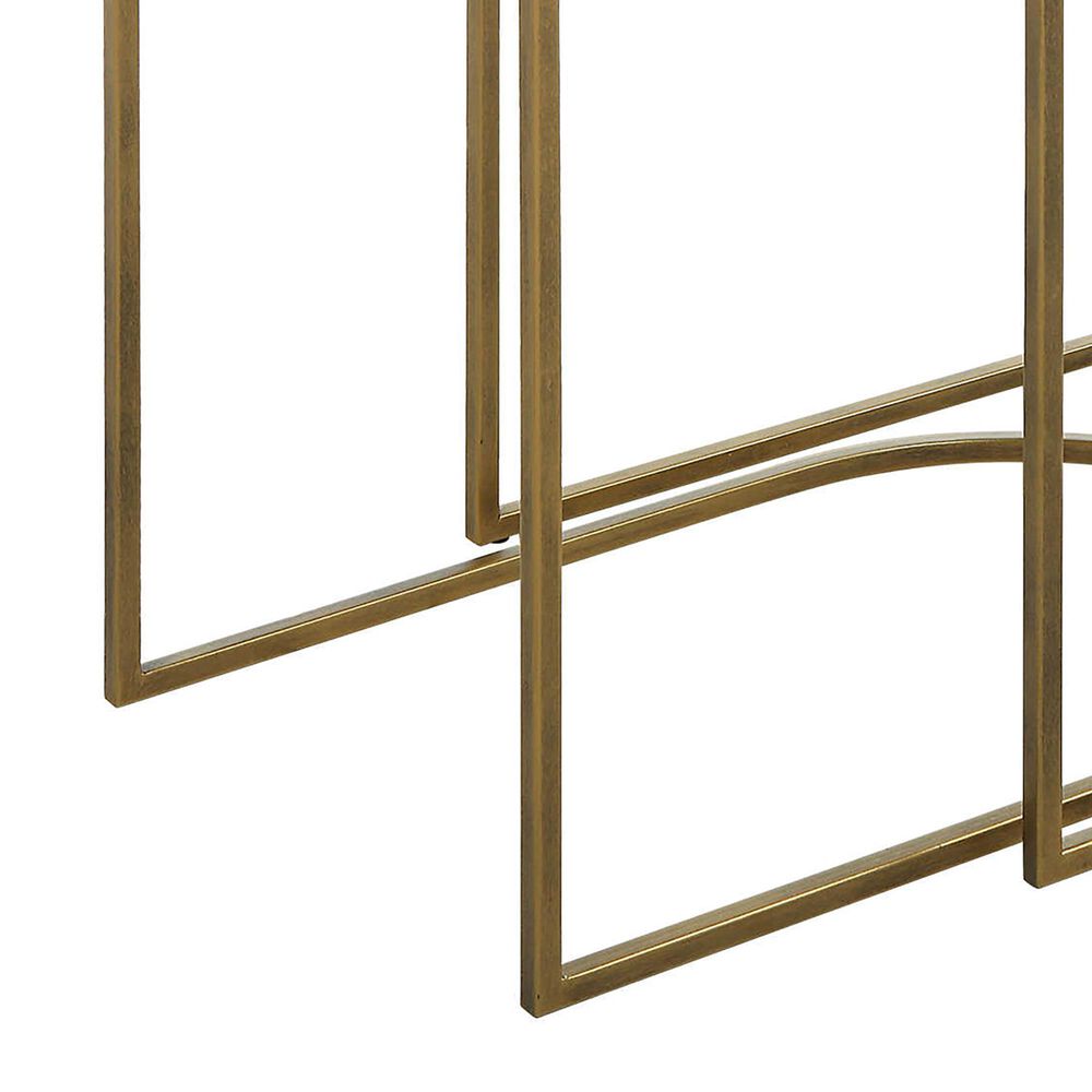 Uttermost Aztex 2-Piece Nesting Table Set in Antique Brass, , large
