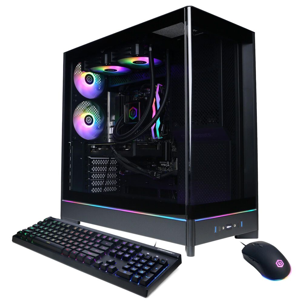 CyberPowerPC Gamer Supreme Gaming Desktop | AMD Ryzen 7 9700X - 32GB RAM - AMD Radeon RX 9060 XT Graphics - 2TB SSD in Black, , large