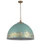Golden Lighting Alison 8-Light Pendant with Teal Shade in Vintage Gold, , large