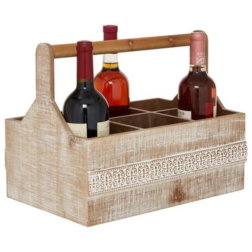 Maple and Jade Wood Wine Holder in Brown, , large