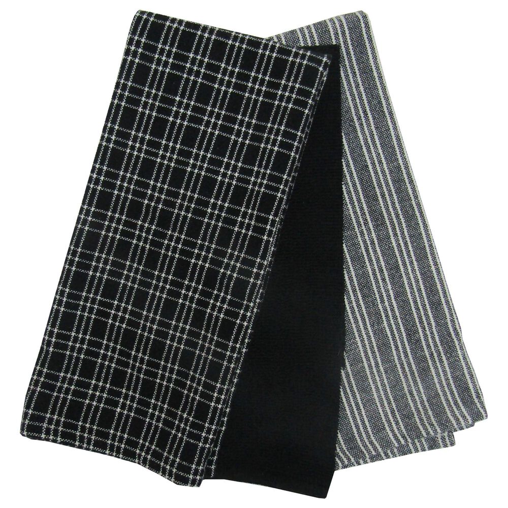 Willow & Hem Rowan Kitchen Towel in Black (Set of 3), , large