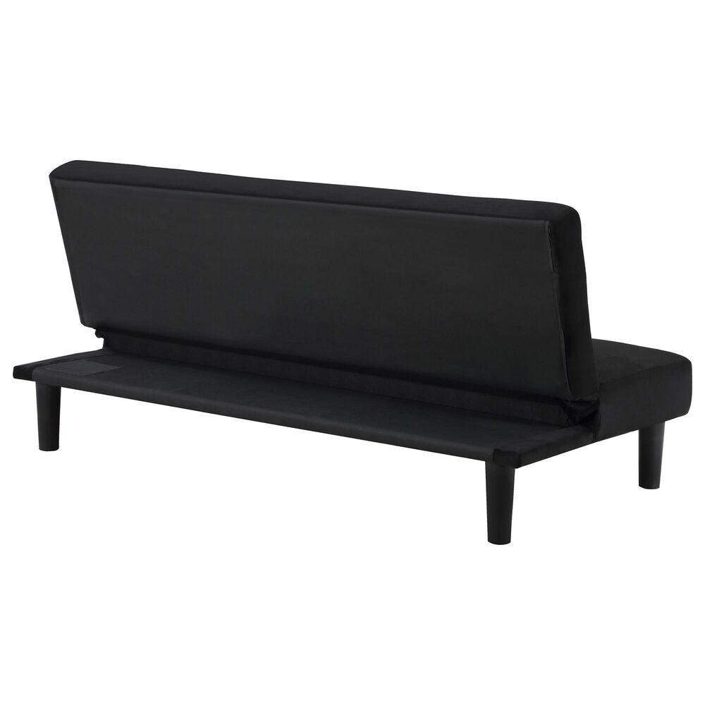Pacific Landing Stanford Push Back Convertible Sofa Bed in Black, , large