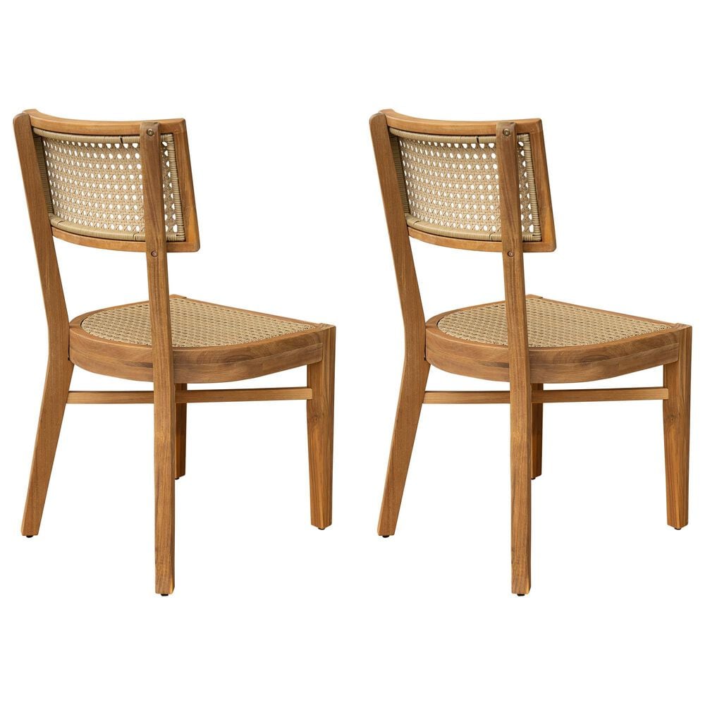 Hearth and Haven Netro Outdoor Dining Chair in Light Brown and Teak (Set of 2), , large