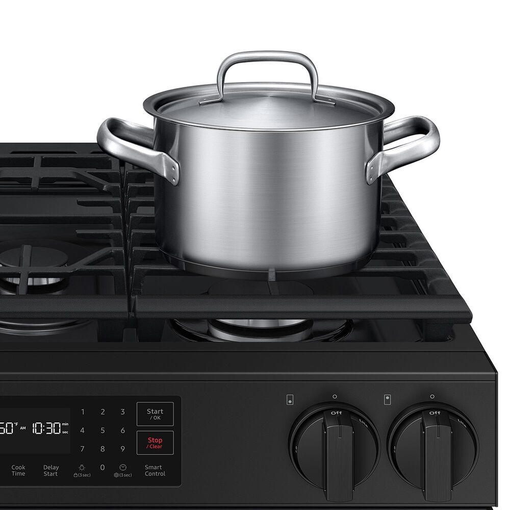 Samsung Bespoke Bespoke 6.0 Cu. Ft. Smart Slide-In Gas Range with 17K BTU Power Burner in Matte Black Steel, , large