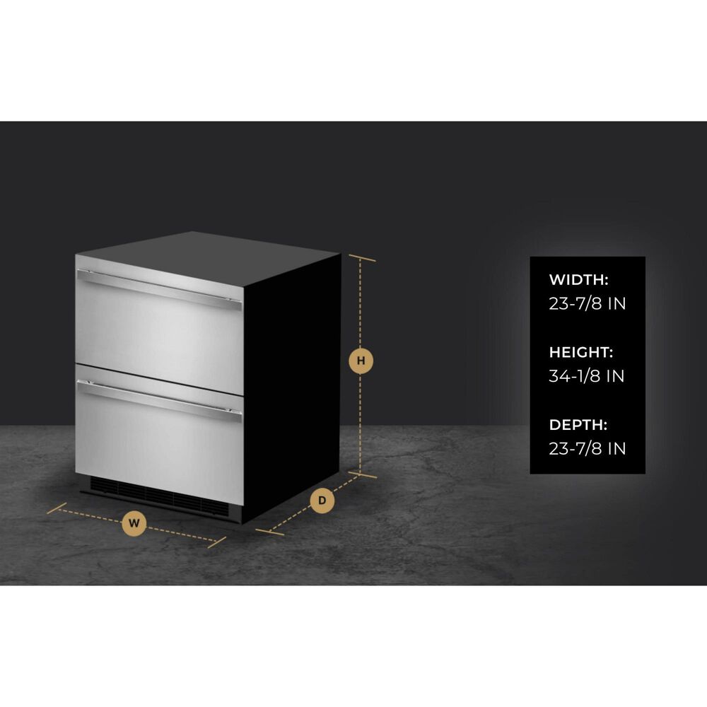 JennAir Noir 24" Double Drawer Refrigerator with Freezer in Stainless Steel, , large
