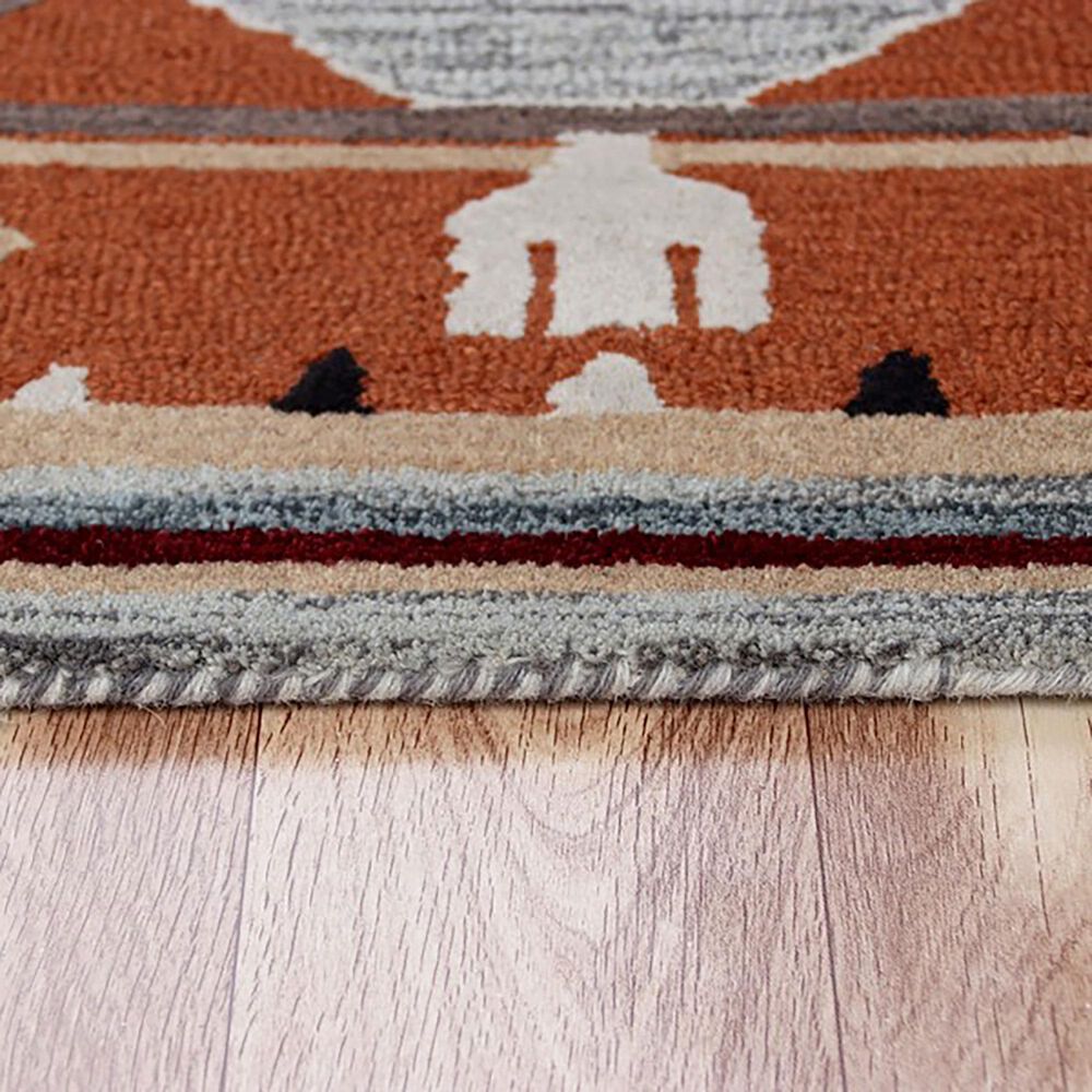 L&amp;R Resources Sinuous Textile Southwestern 4&#39; Octagon Terracotta, Gray and Blue Area Rug, , large