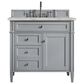James Martin Vanities Brittany 36" Single Bathroom Vanity in Urban Gray with 3 cm Victorian Silver Quartz Top and Rectangular Sink, , large