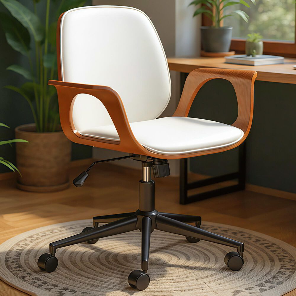 Zuo Modern Ali Office Chair in Black and Walnut, , large