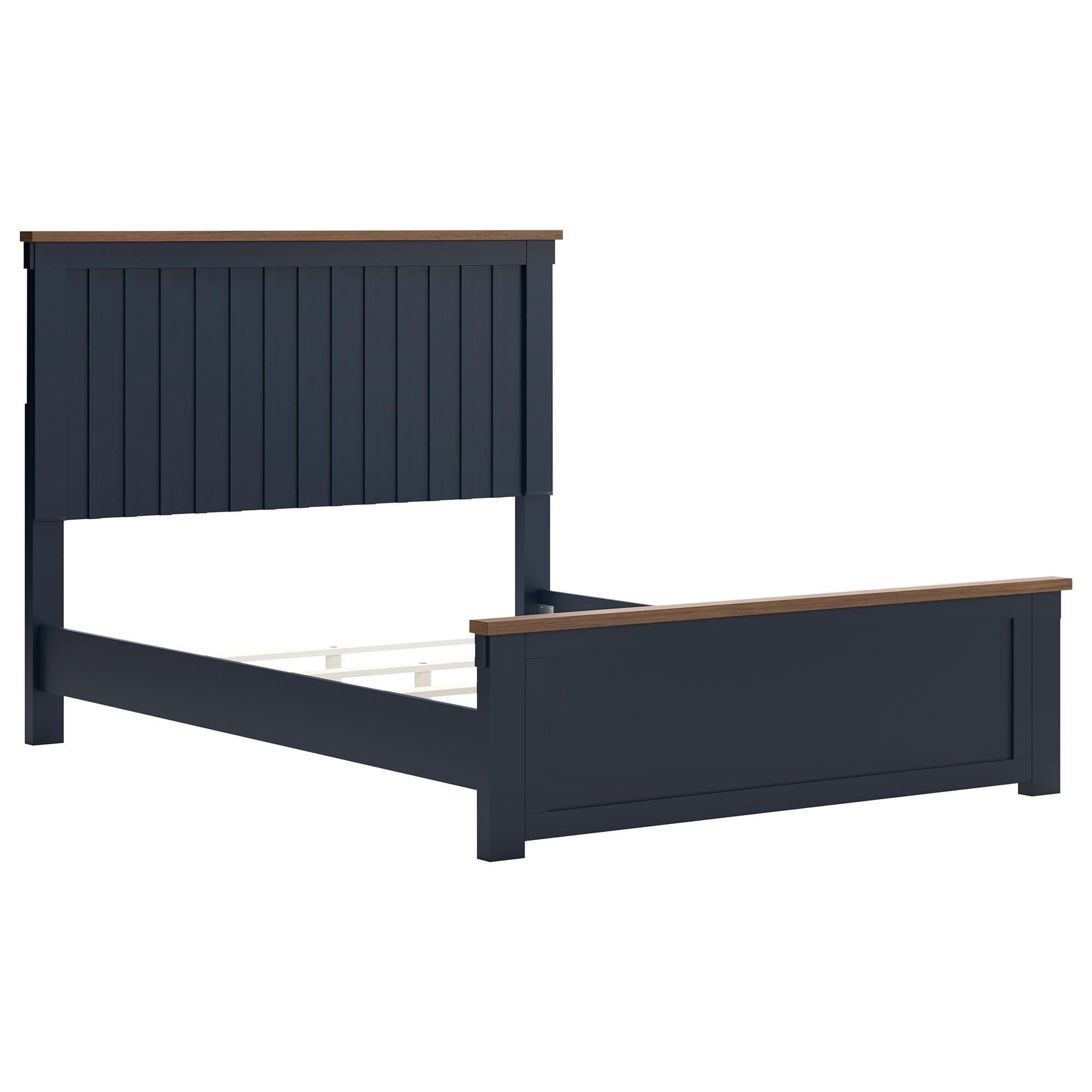 Ashley Landocken Queen Panel Bed in Brown and Blue