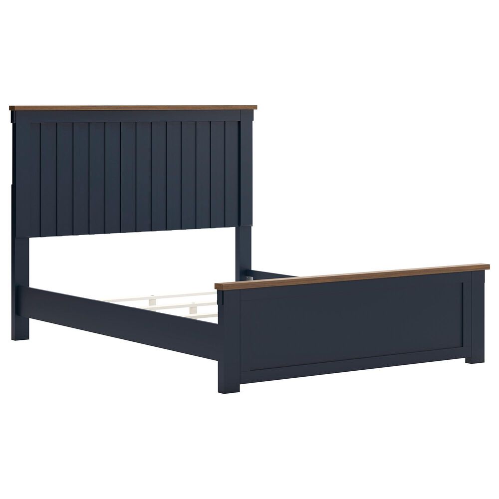 Ashley Landocken Queen Panel Bed in Brown and Blue, , large