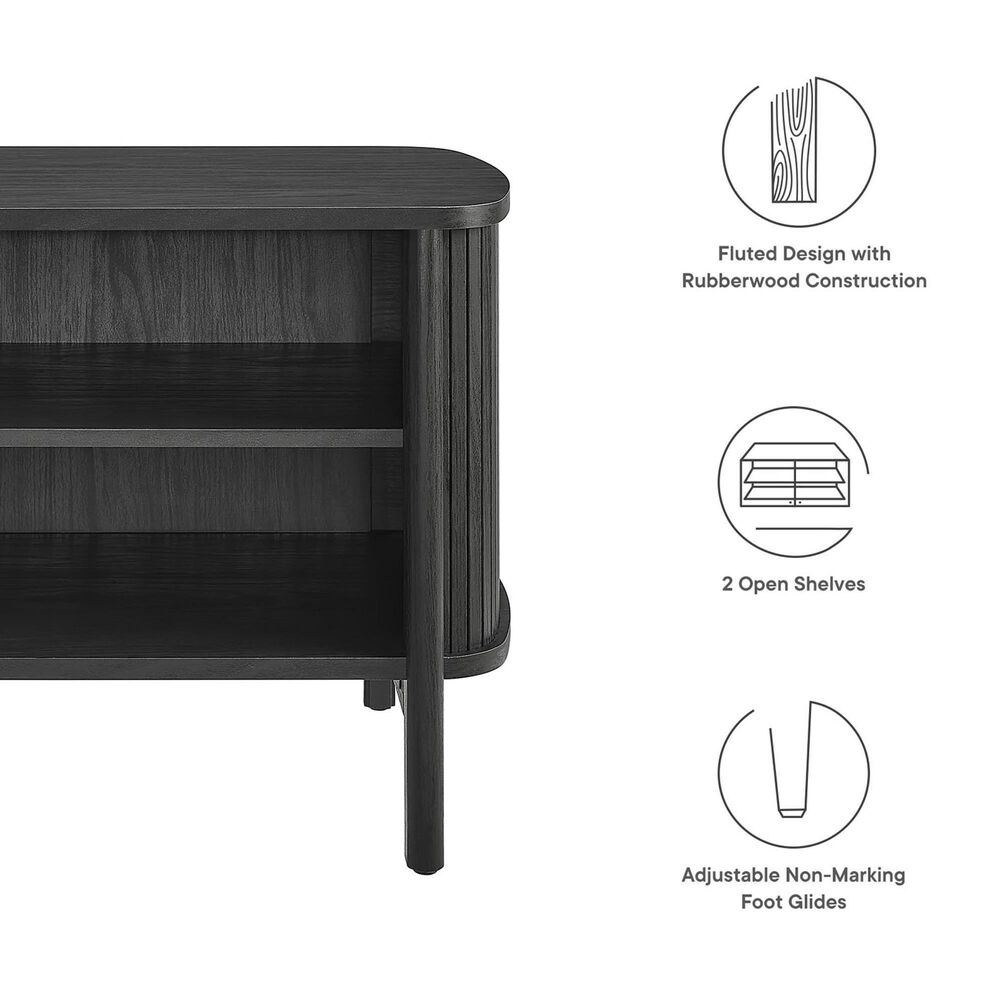 Modway Cadence Open 2 Shelves Nightstand in Black, , large