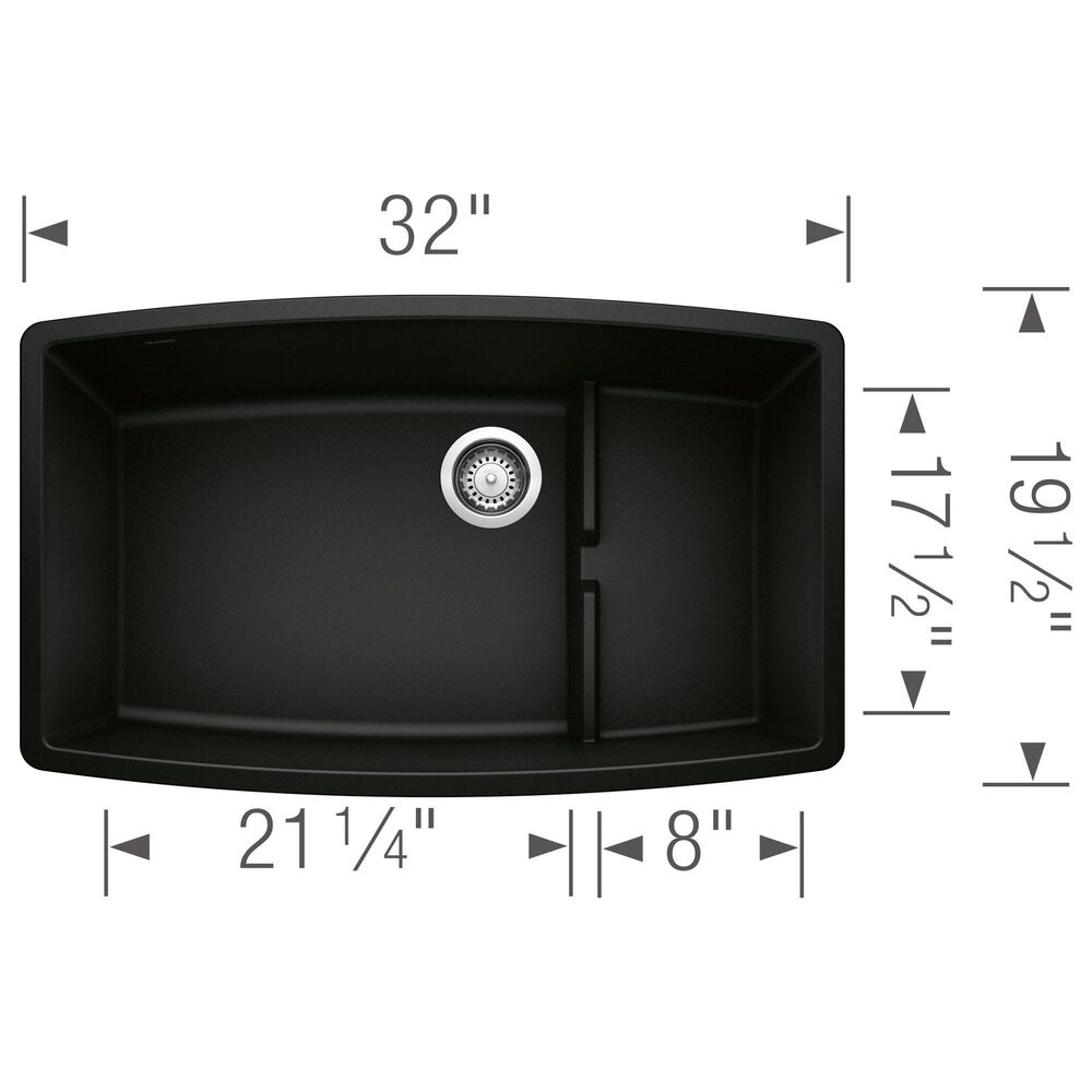 Blanco Performa Cascade Single Sink with Colander in Coal Black, , large
