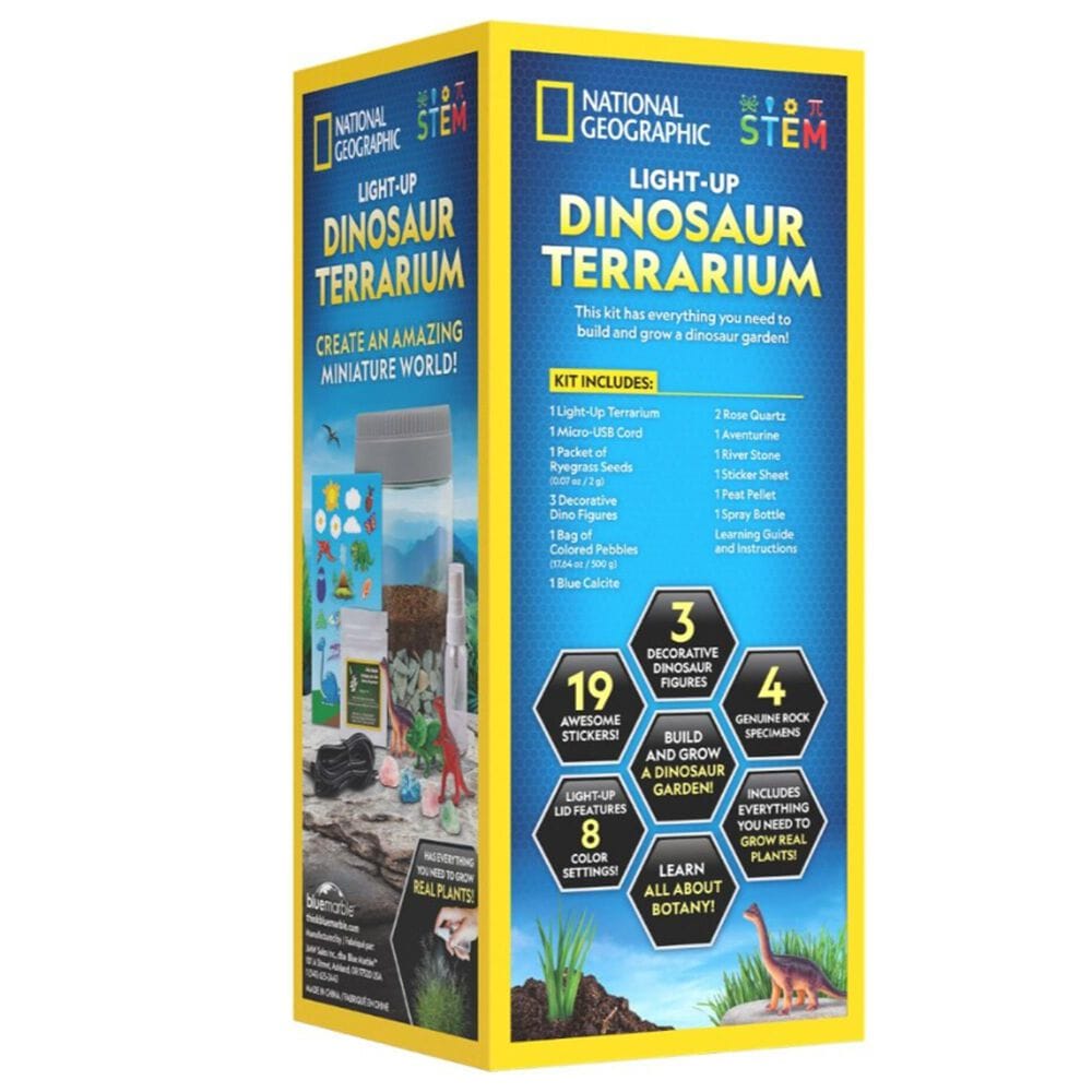 National Geographic Light-Up Dinosaur Terrarium Kit with Real Plants in Multicolor, , large
