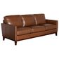 Italiano Furniture Weston Leather Stationary Sofa in Highland Brown, , large