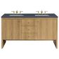 James Martin Vanities Hudson 60" Double Bathroom Vanity in Light Natural Oak with 3 cm Charcoal Soapstone Quartz Top and Rectangular Sinks, , large