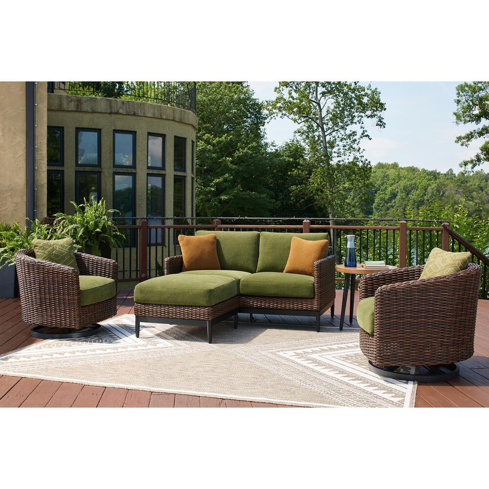 Ashley Horizon Hall Swivel Lounge Chair in Green, , large