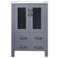 Lexora Home Volez 24" Single Bathroom Vanity in Dark Grey with 2 cm White Ceramic Top and Rectangular Sink, , large