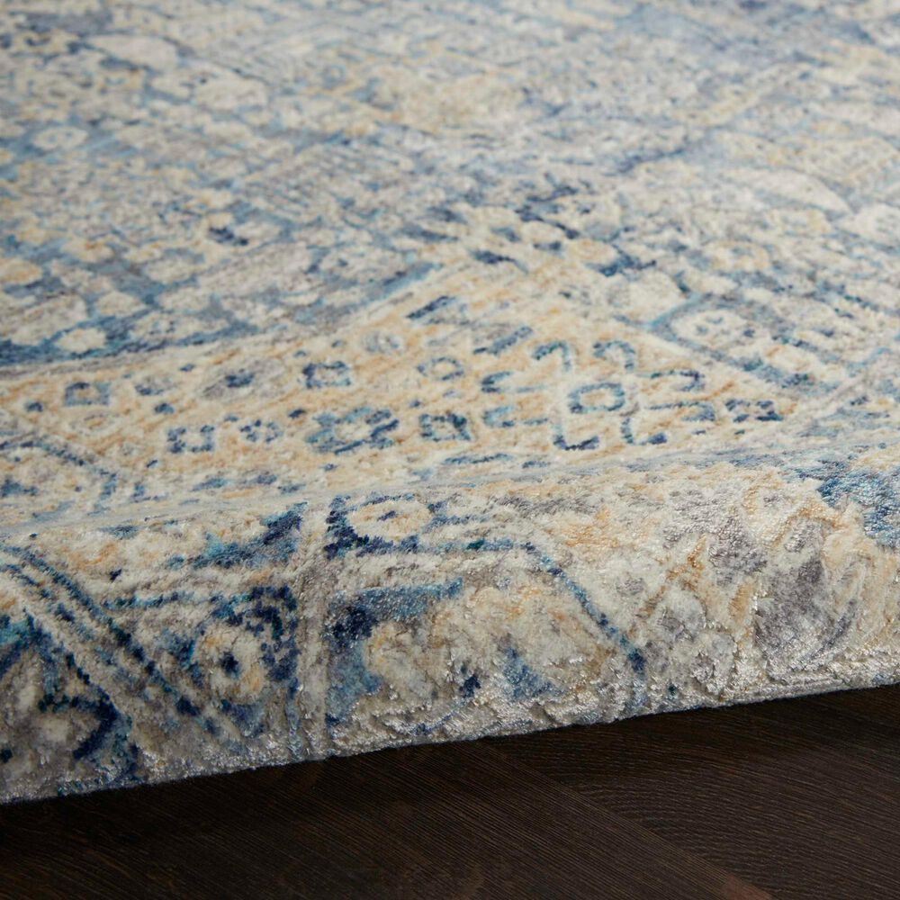 Nourison Lustrous Weave LUW02 5&#39;3&quot; x 7&#39;9&quot; Blue and Ivory Area Rug, , large
