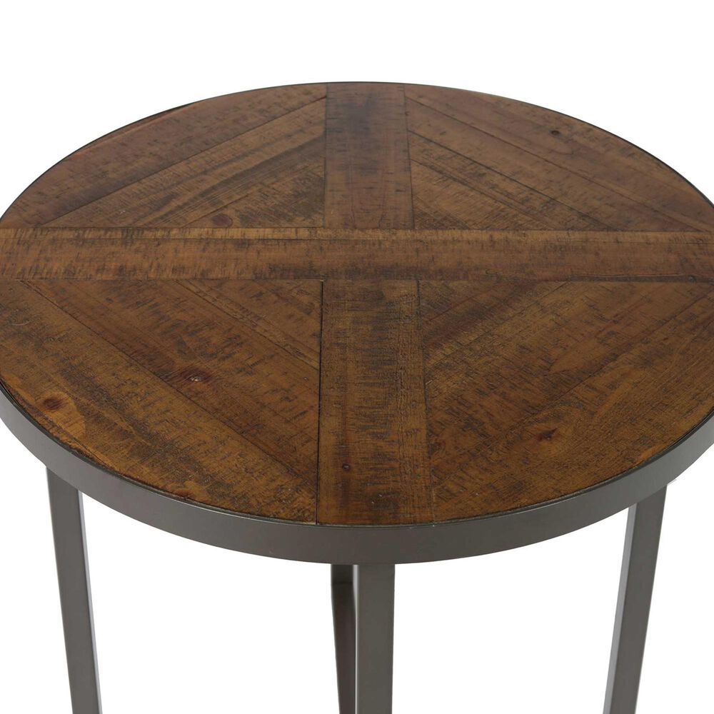 Golden Wave Furniture Denton End Table in Antique Pine and Steel Gray, , large