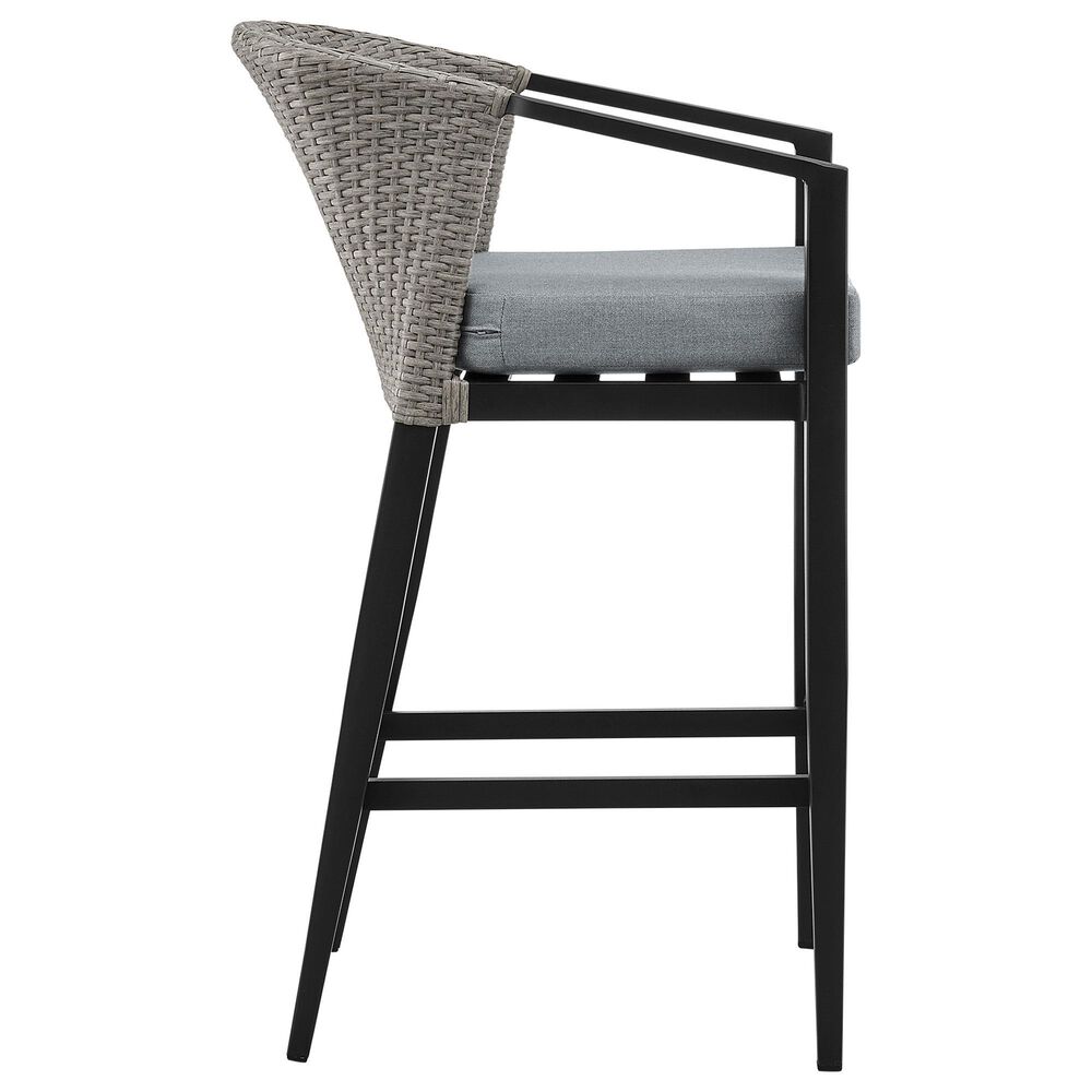 Armen Living Aileen Patio Bar Stool in Dark Gray, , large