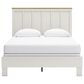 Ashley Linnocreek Queen Panel Bed in White and Warm Brown, , large