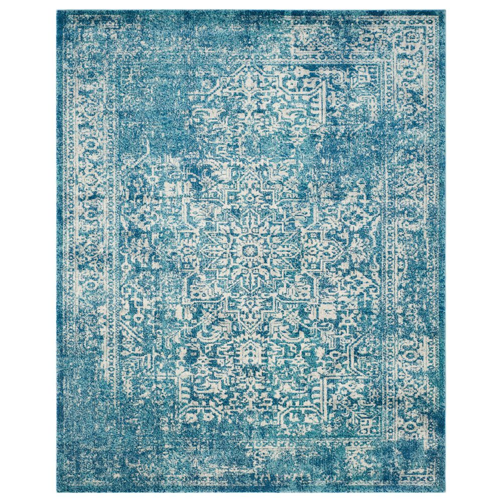 Safavieh Evoke EVK256C 10" x 14" Blue and Ivory Area Rug, , large