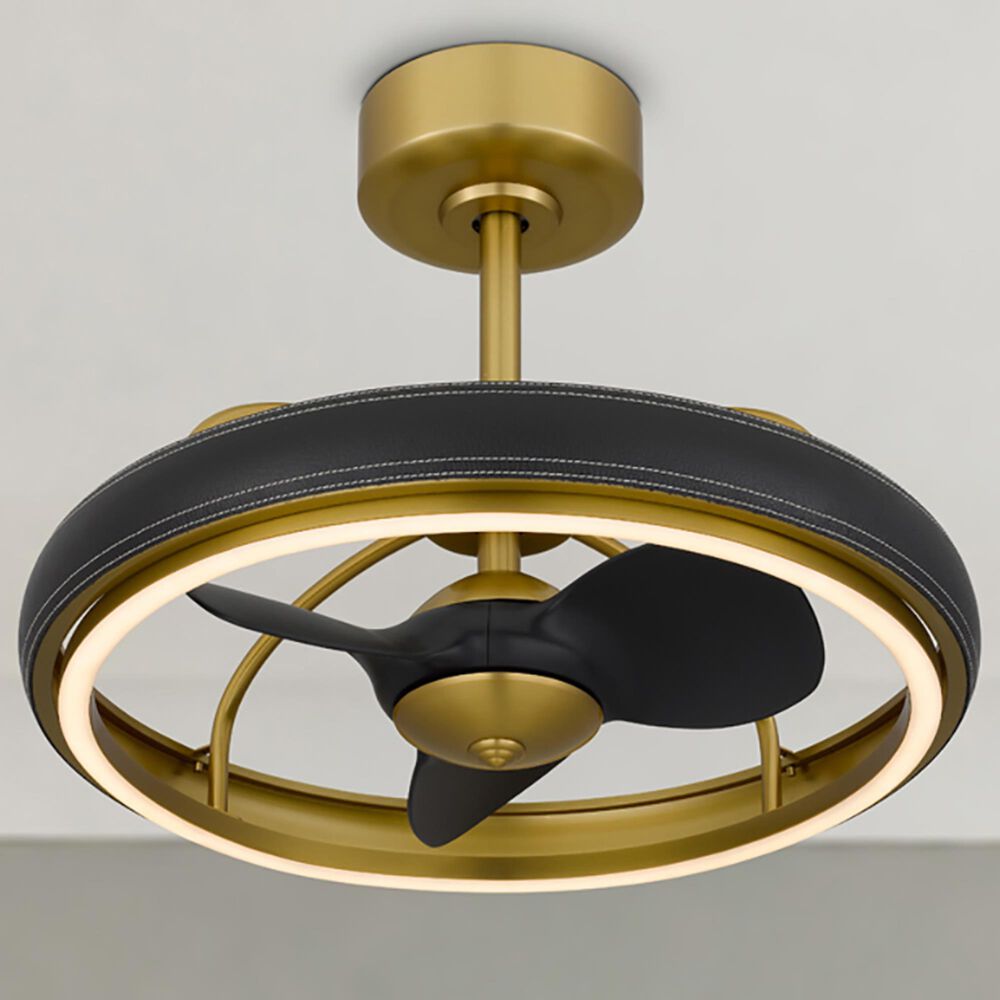 Cal Lighting Arroyo Ceiling Fan with Light in Antique Brass and Black, , large