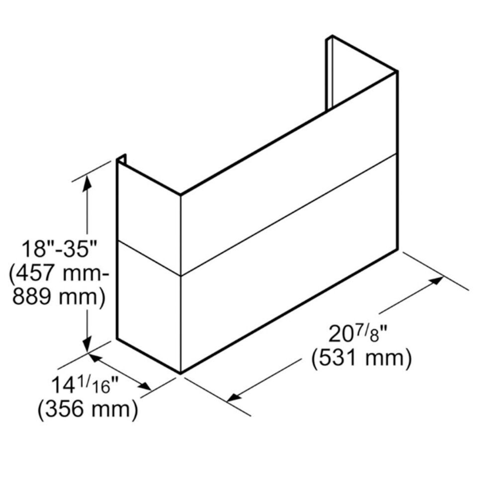 Thermador 18" x 35" Telescoping Duct Cover for 36" Professional Chimney Wall Hood in Stainless Steel, , large