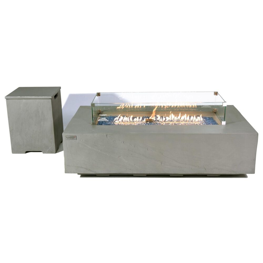 Elementi Fire Meteora Rectangular Propane Fire Pit Table in Space Gray, , large