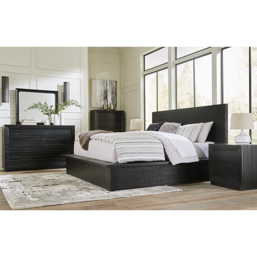 Ashley Londer King Panel Bed  in Black  in Black, , large