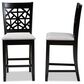 Baxton Studio Devon Counter Height Pub Chair with Grey Cushion in Espresso Brown (Set of 2), , large