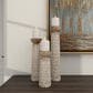 Maple and Jade Handmade Candle Holder in Golden Brown and Whitewashed (Set of 3), , large
