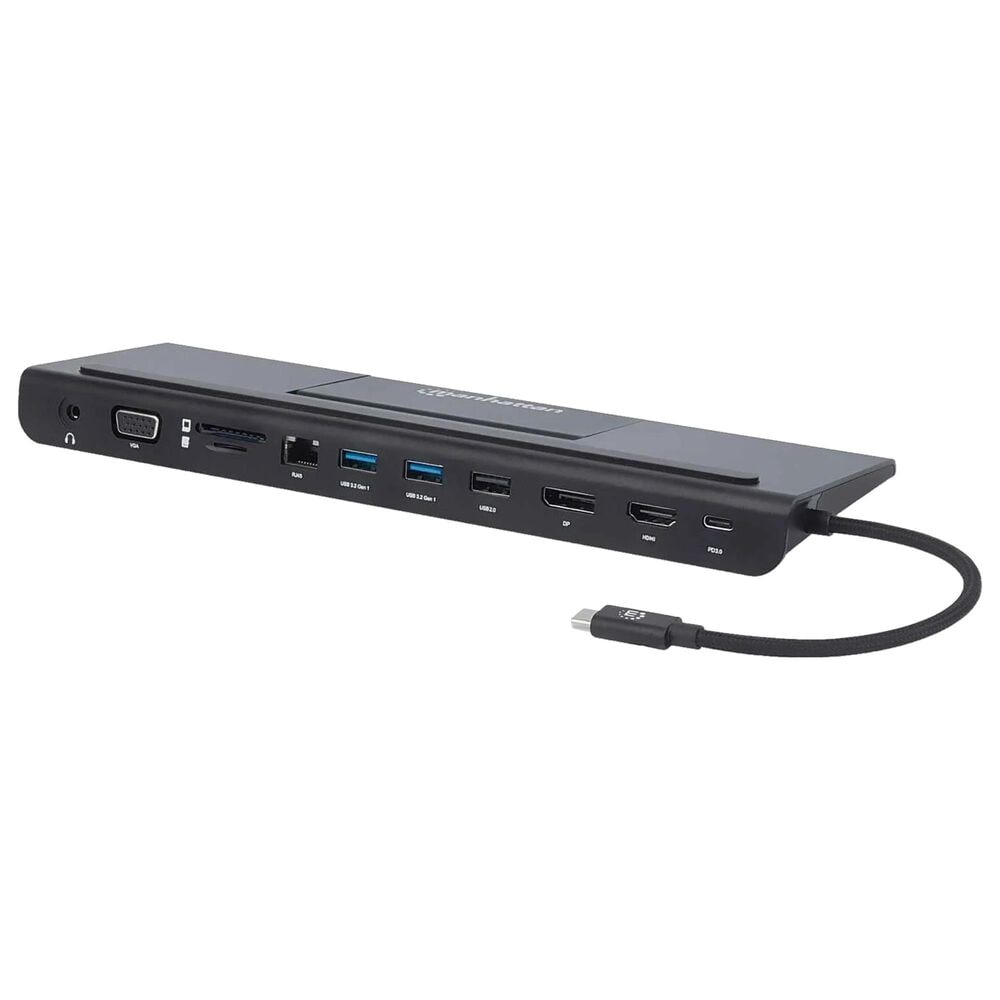 Manhattan USB-C 11-In-1 Triple Monitor Docking Station with MST, , large