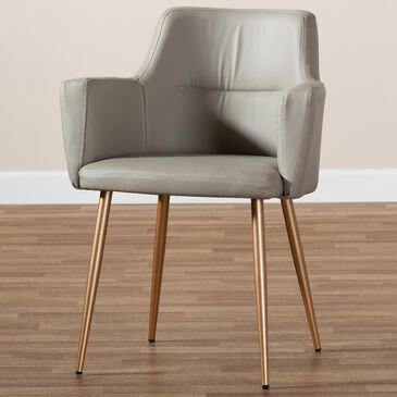 Baxton Studio Martine Dining Chair in Beige/Gold, , large