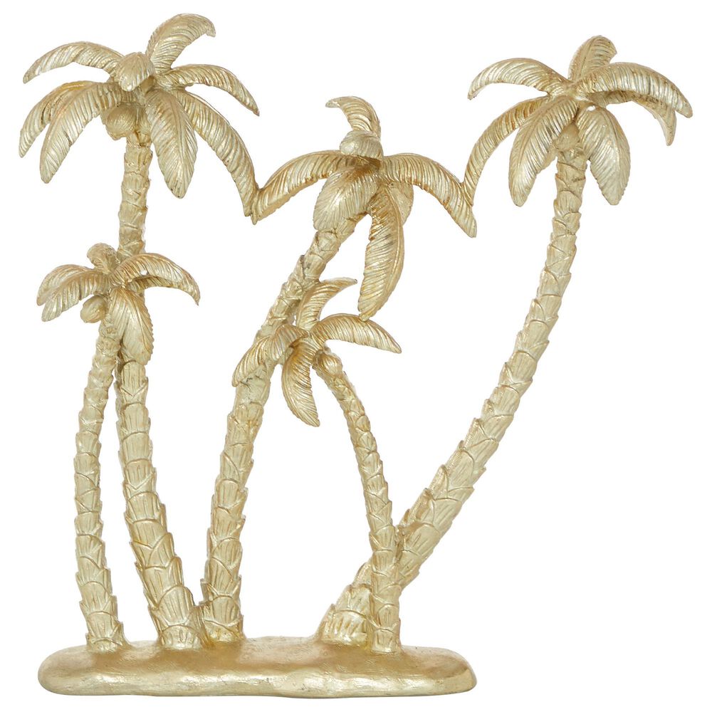 Maple and Jade Coconut Trees Sculpture in Gold, , large