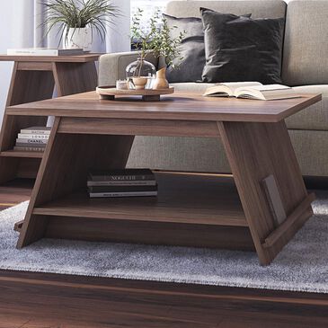 DHP Danton A-Frame Coffee Table with Magazine Perch in Danish Walnut, , large