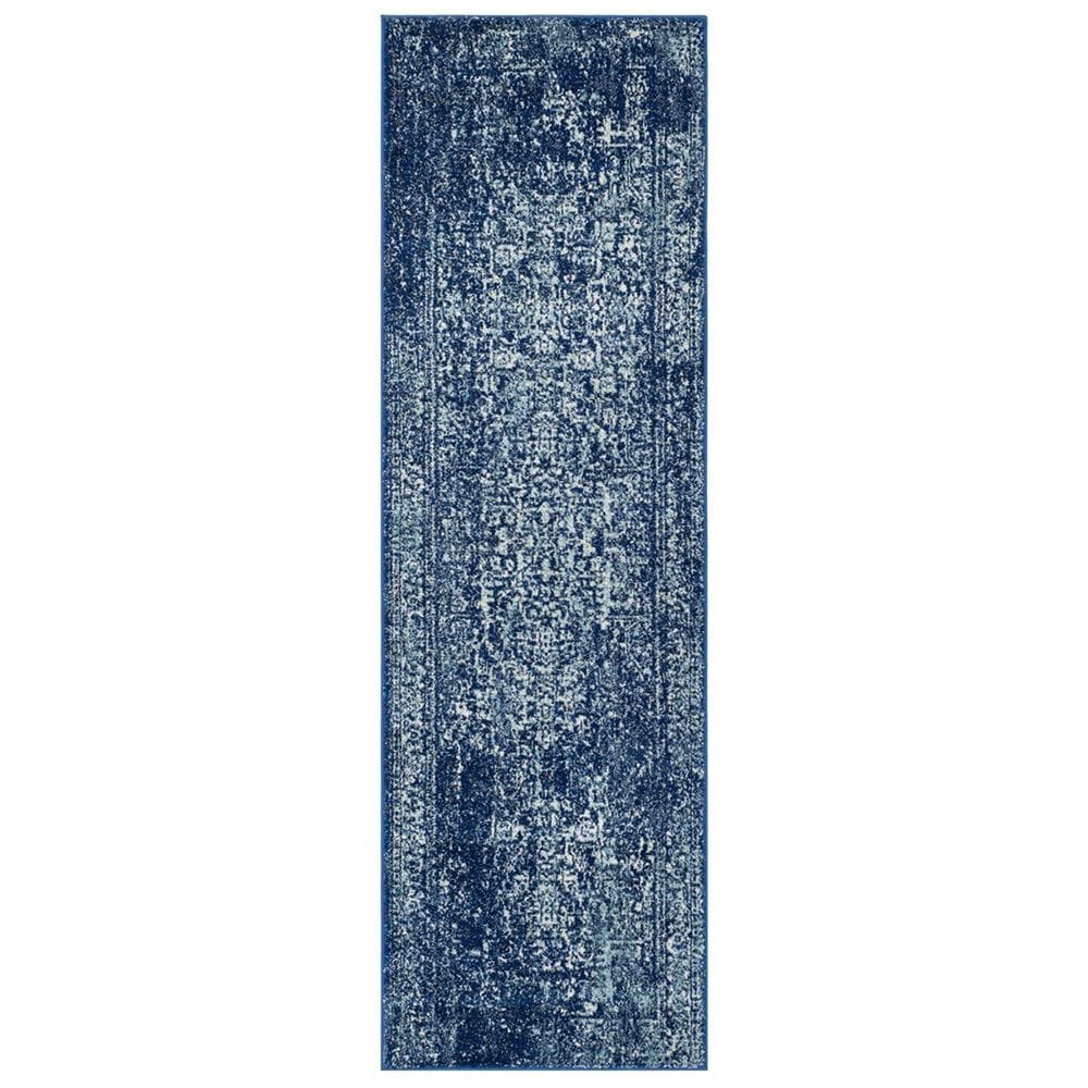 Safavieh Evoke EVK256A 2"2" x 17" Navy and Ivory Runner, , large