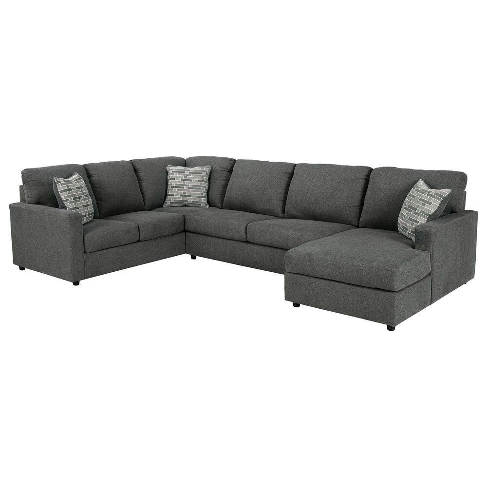 Signature Design by Ashley Edenfield 3-Piece Left Facing U-Shaped Sectional with Chaise in Charcoal, , large