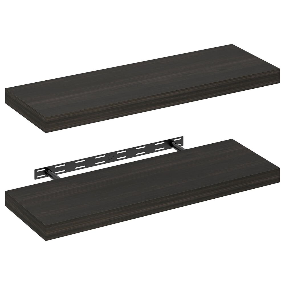 HOMLUX 35" Wall Mounted Floating Shelf with Invisible Brackets in Tobacco Oak (Set of 2), , large