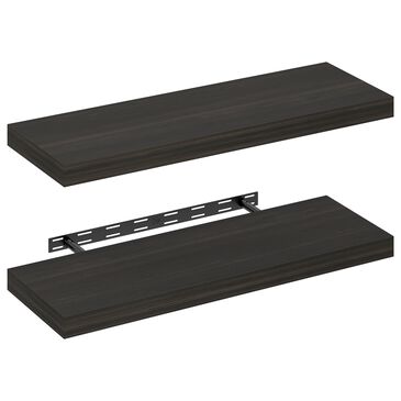 HOMLUX 35" Wall Mounted Floating Shelf with Invisible Brackets in Tobacco Oak (Set of 2), , large