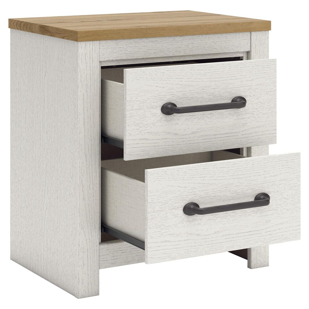 Ashley Linnocreek 5-Piece Twin Bedroom Set in White and Warm Brown, , large