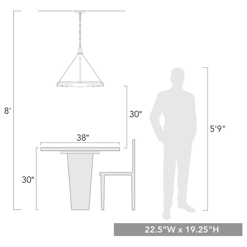 Golden Lighting Vaughn 6-Light Medium Pendant in Natural Black and Aged Brass, , large