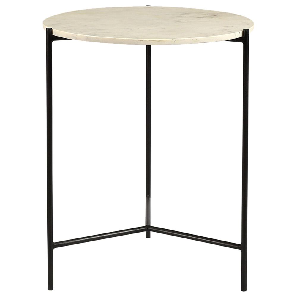 Blue Sun Designs Aniska End Table in Gunmetal and Natural Marble, , large
