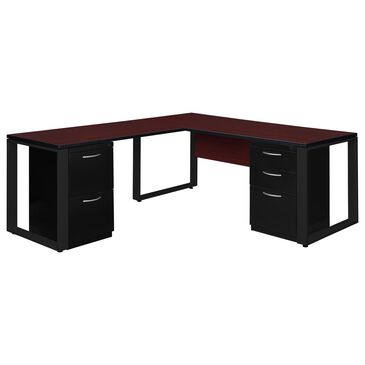 Regency Global Sourcing Structure Contemporary 72" x 30" L-Desk with Return in Mahogany/Black, , large