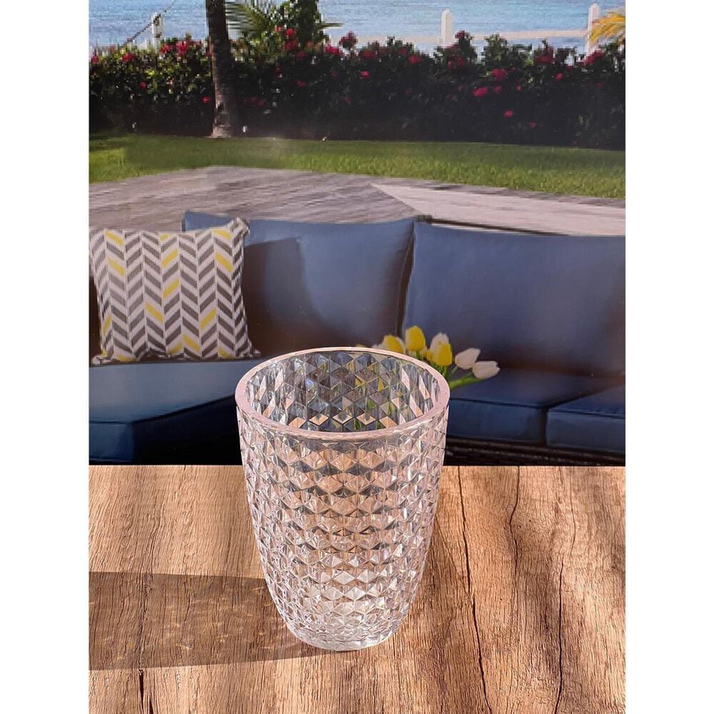 LeadingWare Diamond Cut 12 Oz Double Old Fashioned Tumbler in Clear, , large