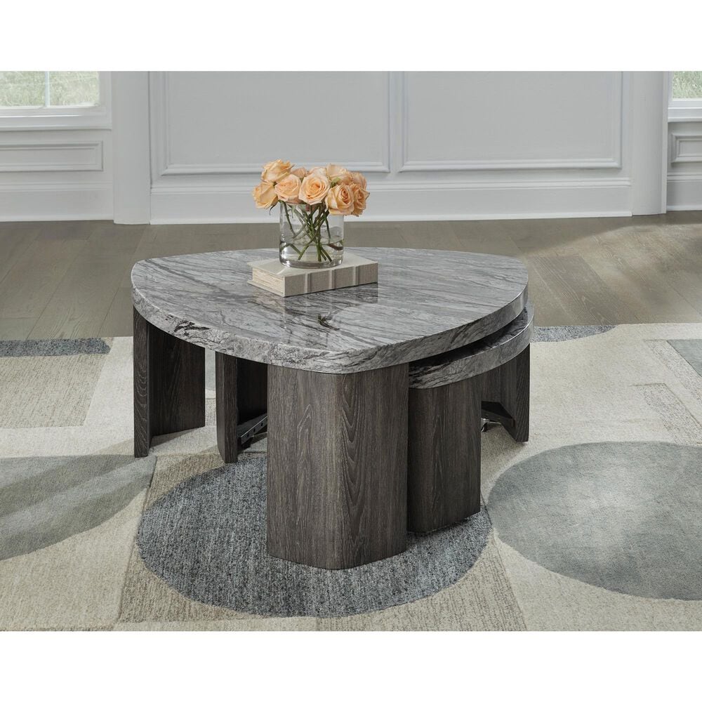 Ashley Surmour Stacked Cocktail Table in Gray and Brown, , large
