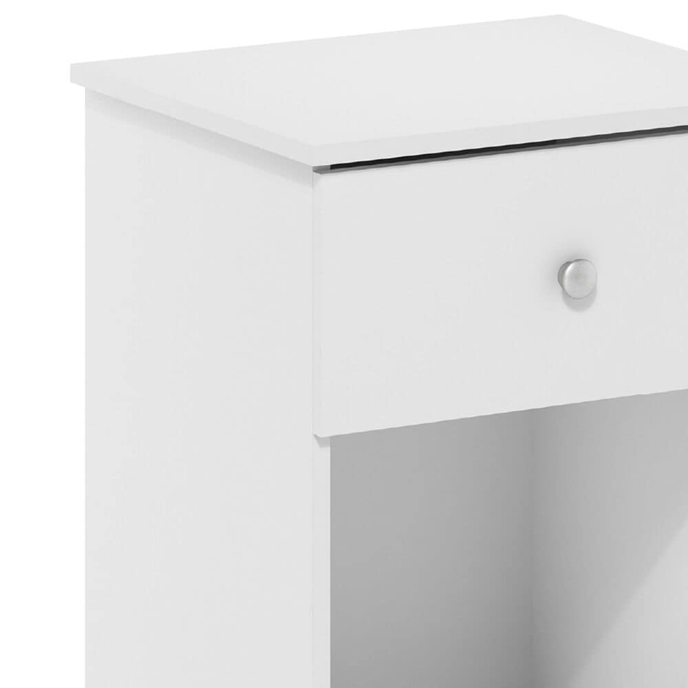 HOMLUX 1-Drawer Modern Nightstand with Knob Handle in White (Set of 2), , large