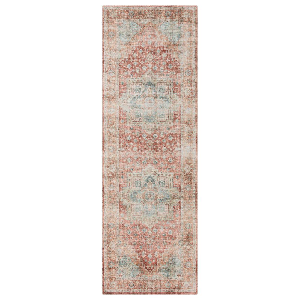 Loloi II Heidi  2" x 5" Terracotta and Aqua Area Rug, , large