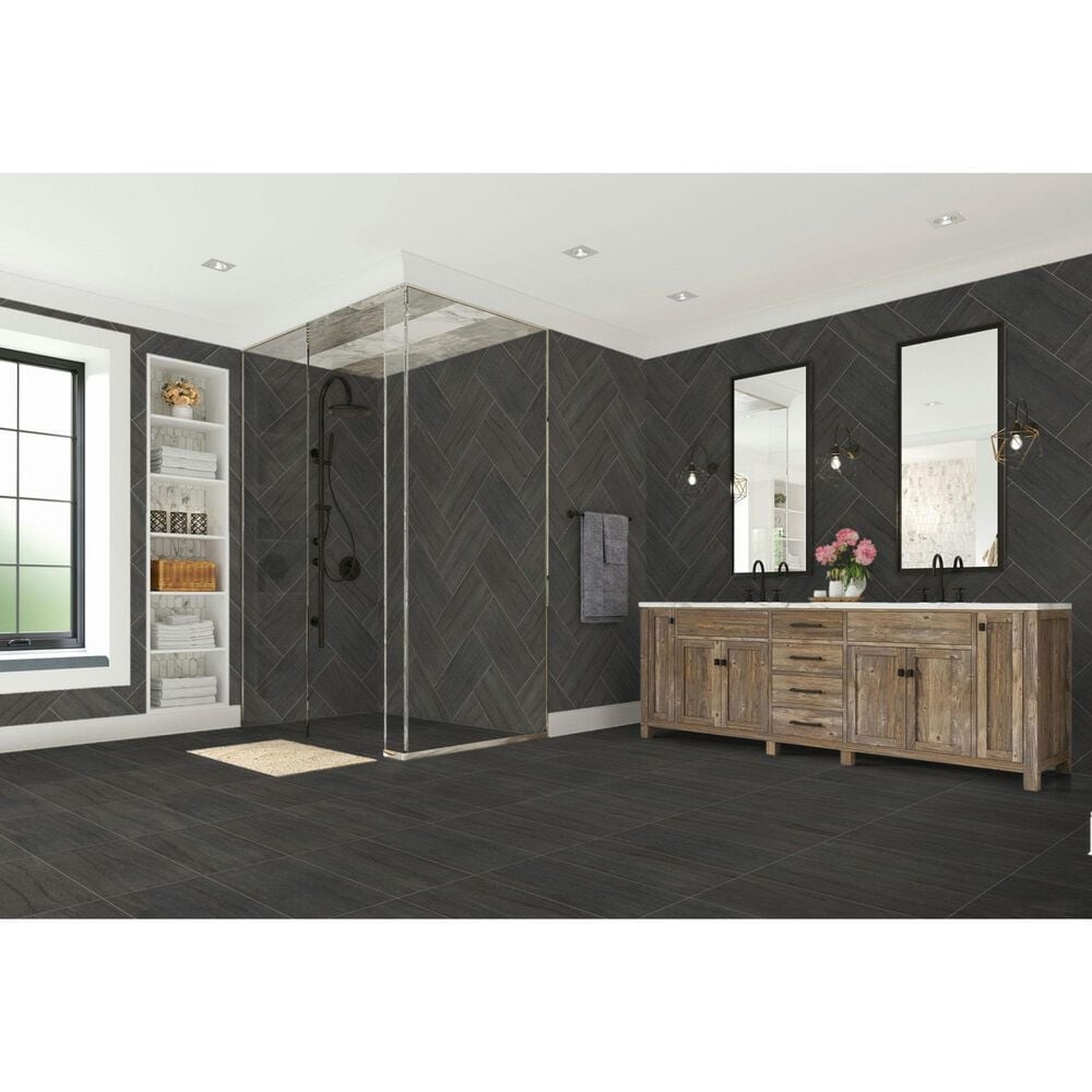 Dal-Tile Haddonstone Velvet Rectangle Vein Cut 12" x 24" Matte Porcelain Tile, , large