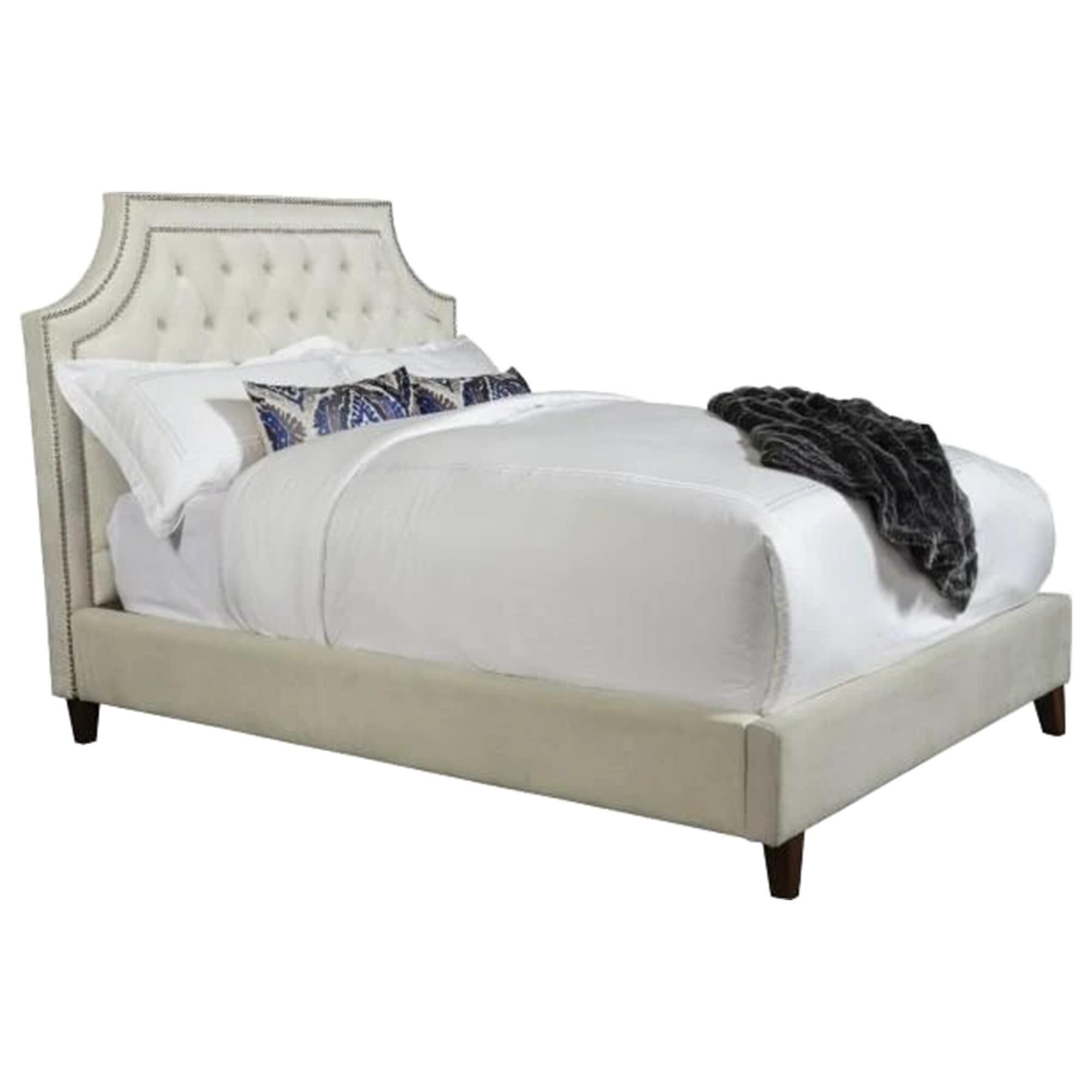 Simeon Collection Jasmine Queen Upholstered Bed in Champagne